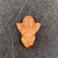 Pendaglio angelo in agata arancione con design dettagliato di cupido intagliato - Agata rossa