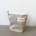 Minimalist khaki canvas pouch with contrast white zipper and Big Star woven label - Flesh Pink