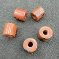 Five cylindrical red jasper beads with large holes for DIY jewelry making - Mahogany Obsidian