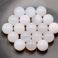 Polished 16mm white agate round beads with smooth glossy finish for DIY jewelry - Agate