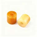 Natural cylindrical agate beads in orange and cream yellow with smooth central holes - Yellow Topaz/Jade 1PC