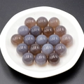 Polished grey agate 16mm natural stone round spheres for DIY jewelry making - Grey Agate