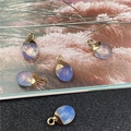 Five pieces of gold-plated faceted lavender teardrop pendants for DIY jewelry making - Opal Style (Synthetic)