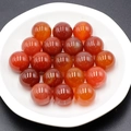 Polished red agate 16mm round semi-precious stone beads for jewelry making - Red Agate