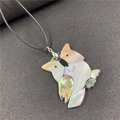 Handcrafted owl pendant necklace with colorful mother of pearl and abalone shell mosaic - Owl Style 1