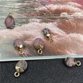Pink semi-precious stone faceted oval pendants with gold-plated metal clasp for DIY jewelry - Rhodonite Style