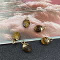 Faceted tiger eye oval pendant with gold plated edges for DIY jewelry making - Tiger Eye Style