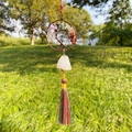 Chakra Tree of Life car charm with bronze wire, amethyst stones and colorful tassels - White Crystal
