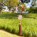 Tree of Life car charm with colorful stones and purple amethyst raw crystal tassel - Amethyst
