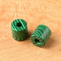 Malachite stone cylinder bead with large hole for DIY jewelry making and braiding - Malachite 1Pc
