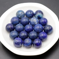 Polished 16mm lapis lazuli crystal spheres with natural blue and gold speckles - Lapis Lazuli