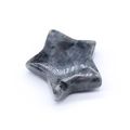 30mm star-shaped natural labradorite stone carving with grey marbled texture - Larvikite