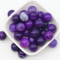 Natural purple striped agate 16mm round beads for DIY jewelry making and crafts - Purple Agate