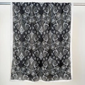Classic black and white Paisley cotton linen scarf with elegant white border design - 85*180cm / White Trim