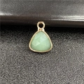 Faceted light green teardrop crystal pendant with gold-plated bezel for DIY jewelry making - Green Aventurine 1PC