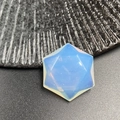Ciondolo a stella Merkabah in opalite con finitura blu traslucida e luminosa - Opale Sintetico