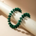 Detail of dark green malachite texture acrylic beads on a stylish wrap bracelet - Malachite Green(31101)