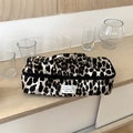 Bolsa de almacenamiento portátil con estampado de leopardo para accesorios de belleza - Estampado de leopardo