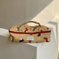Bolsa acolchada para secador de pelo con patrones de calcetines y cremallera roja - Calcetín de Navidad