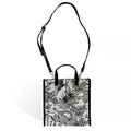 Sac fourre-tout en toile rétro avec motifs imprimés léopard et plantes tropicales - Grande Version