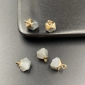 Faceted labradorite gemstone pendants with gold caps for DIY necklace jewelry making - Labradorite