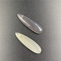 Translucent agate water drop pendants in greyish purple and light yellow-green set - Grey Agate