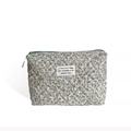 Gesteppte Baumwolltasche mit Blumenmuster für Kosmetik und Windeln mit viel Platz - Grün Blumenmuster Stil