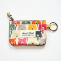Porte-monnaie en toile avec motif ours coloré, fermeture éclair et anneau de clé - Ours polaire