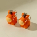 Creative handmade orange cartoon pony earrings with silver metal hooks for women - Bright Orange Cartoon Pony Style (31690-ear-ora-EP)