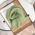 Winter grass green ribbed knit scarf with soft texture and minimalist aesthetic - Grass Green