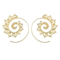 Goldene Spiralohrringe mit böhmischen Sonnenstrahlmustern und hohlem Vintage-Design - Gold(4755)