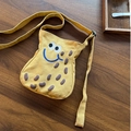 Cute yellow canvas peanut-shaped crossbody bag with adjustable strap for women - Peanut Crossbody Small Bag