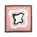 Foulard quadrato in seta con motivo geometrico astratto in colori pastello e neutri - Rosa Giunzione