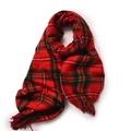 Sciarpa a quadri effetto cashmere in rosso e nero classico con dettagli frangiati - Rosso