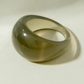 Anillo de cúpula de acrílico gris oscuro translúcido con diseño moderno y grueso - Estilo de Cúpula Ancha (31765) / Gris humo