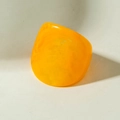 Anillo cuadrado minimalista de acrílico amarillo jaspeado para mujer - Estilo Simple de Perfil Grande (31764) / Naranja