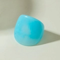 Anillo de acrílico azul cielo minimalista con textura de mármol y banda ancha pulida - Estilo Simple de Perfil Grande (31764) / Azul