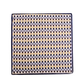 Seidenschultertuch mit dunkelblauem und gelbem Rautenmuster und blauem Saum - Gelb Splicing Argyle Plaid