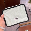 Portable mint green cosmetic bag with HOPE label and black trim for travel - Large / Green