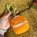 Orange quilted mini backpack headphone case with heart zipper and spring hook charm - Bright Orange (Bright Orange Heart Quilted Pouch)