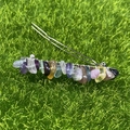 Bohemian silver spring hair clip with colorful amethyst and fluorite crystal beads - Colorful