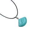Ciondolo minimalista in pietra turchese a forma di ventaglio con venature nere - Turchese Blu Sintetico