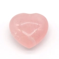 Cuore di quarzo rosa naturale con finitura liscia lucida e tonalità rosa tenue - 25 Mm Di Alta Qualità