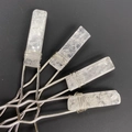 Set of four handmade silver hairpins featuring wrapped clear quartz crystal stones - White Crystal