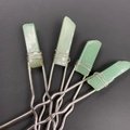 Set of four handmade silver wave hairpins with green amethyst wire-wrapped gemstones - Green Aventurine