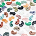 Polished comma-shaped natural crystal pendants in various stones for DIY jewelry making - Random Style