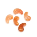 Five pieces of 14x22mm orange striped agate magatama pendants with polished finish - Red Agate