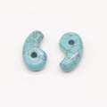 Blue turquoise magatama comma beads with black marble veins for jewelry making - Synthetic Blue Turquoise