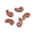 Five polished goldstone comma-shaped magatama beads for DIY jewelry making - Synthetic Goldstone