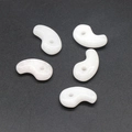 Five white natural crystal comma-shaped magatama pendants for DIY jewelry making - White Jade